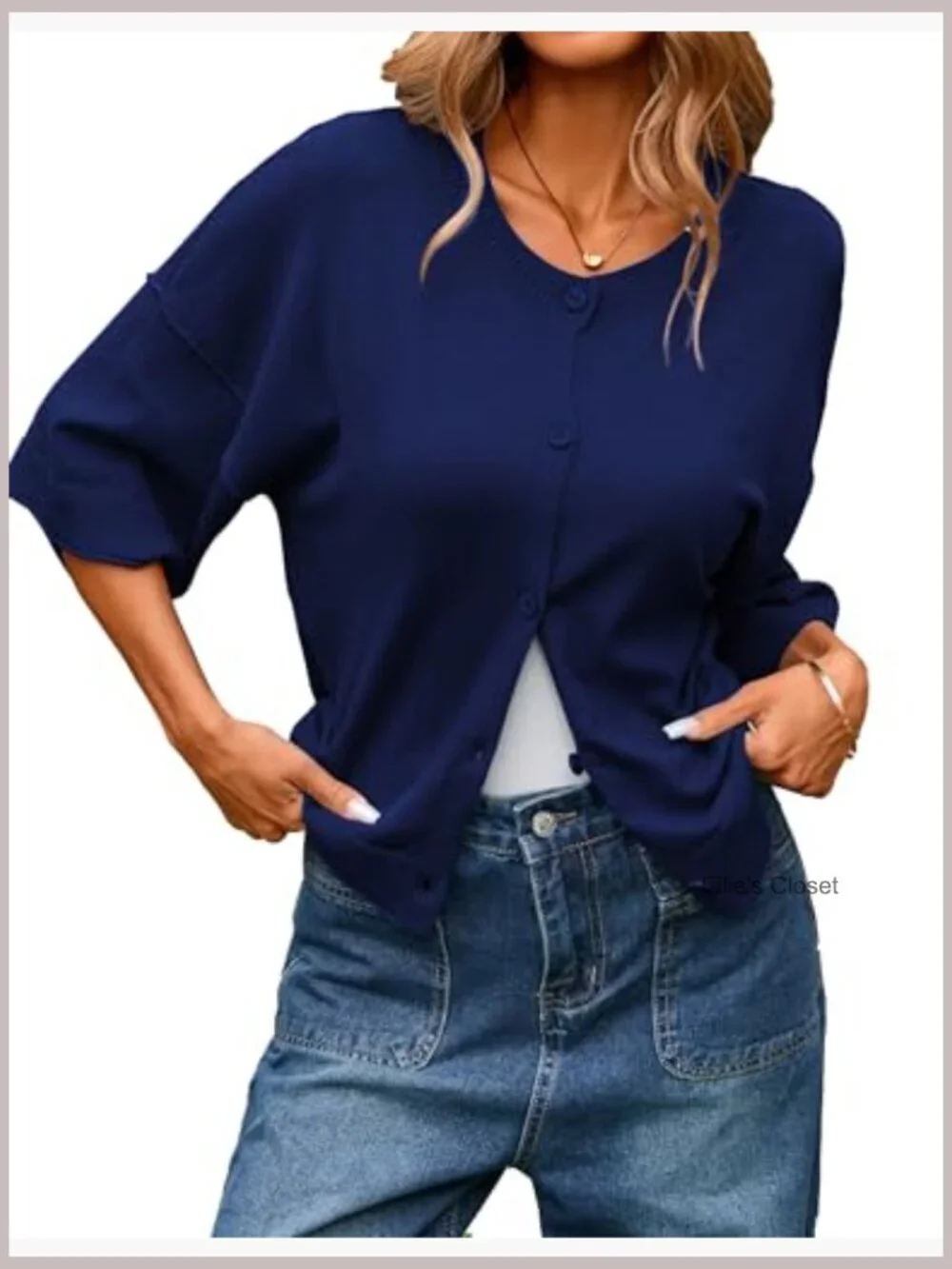 Short Sleeve Button Up Cardigan Sweater Knitted Lightweight Viscose Blend Tops